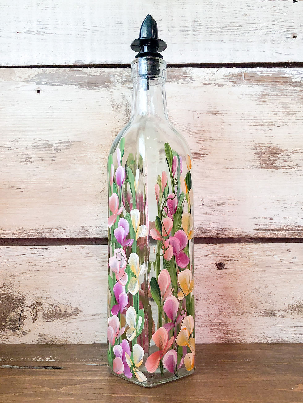 Thumbnail: Hand Painted Everything Bottle - Sweetpeas