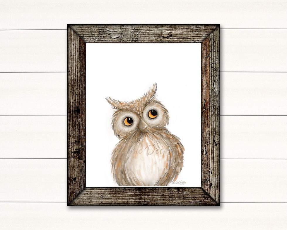 Thumbnail: INSTANT DIGITAL DOWNLOAD Cute Owl Woodland Animal Theme Nursery Digital Art Prin