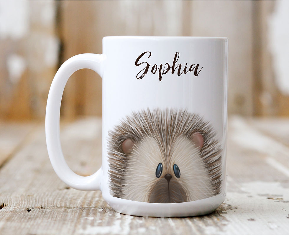 Thumbnail: Personalizable Hedgehog Mug 11oz an 15oz sizes