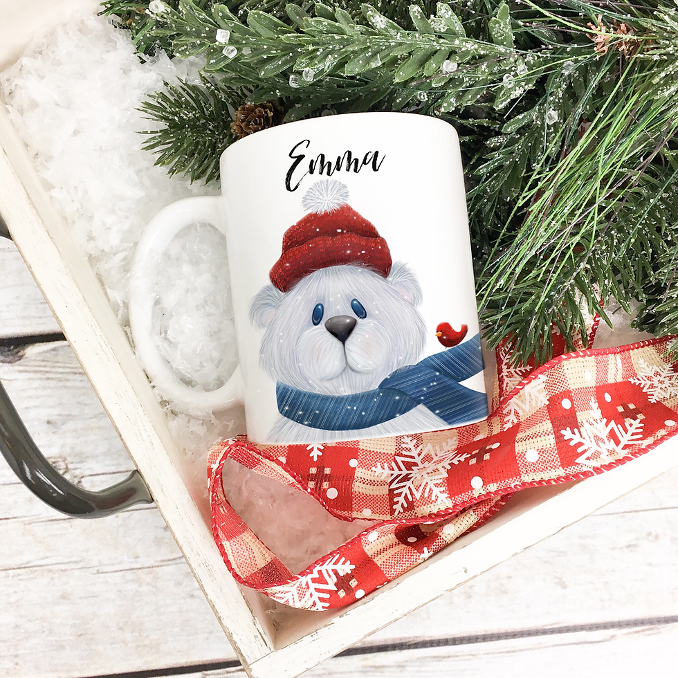 Thumbnail: Personalizable Polar Bear  -  Ceramic Mug 11 and 15oz sizes