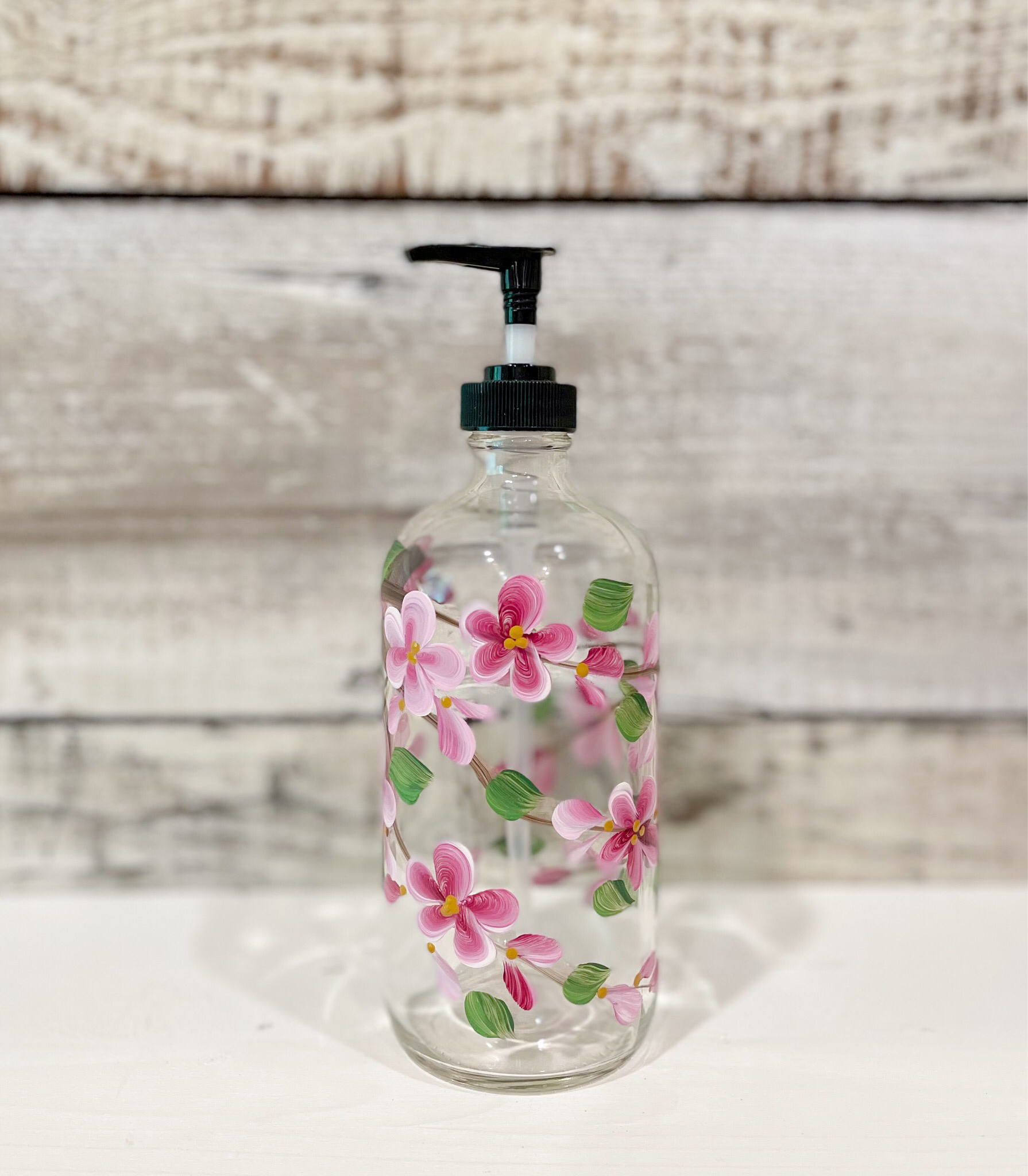 Hand painted Cherry Blossom Soap/Lotion Bottle