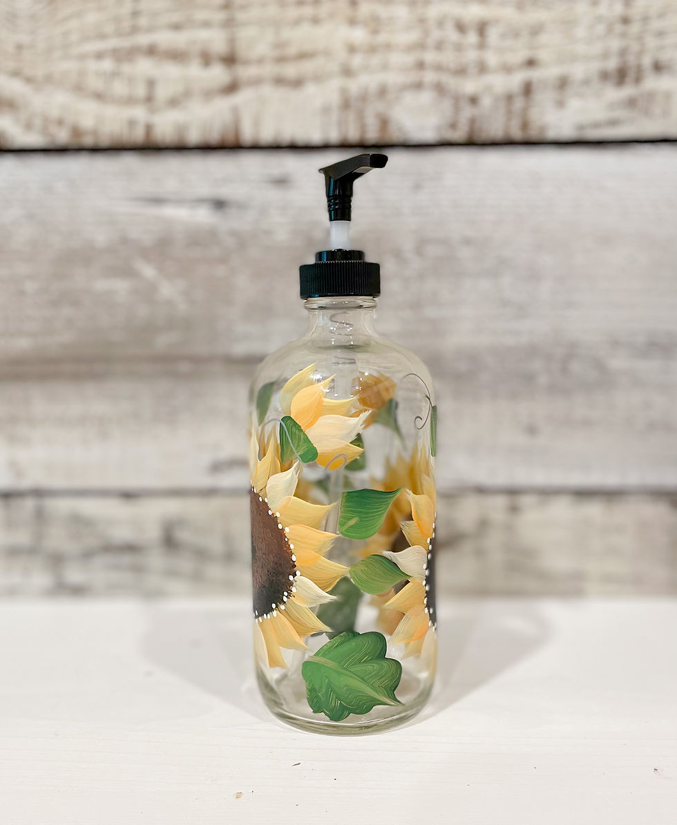 Thumbnail: Hand painted Sunflower Soap/Lotion Bottle