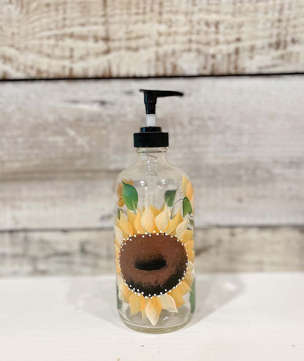 Thumbnail: Hand painted Sunflower Soap/Lotion Bottle