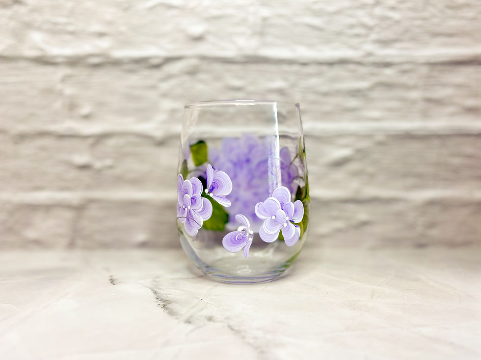 Thumbnail: Hand Painted Hydrangea STEMLESS Glass