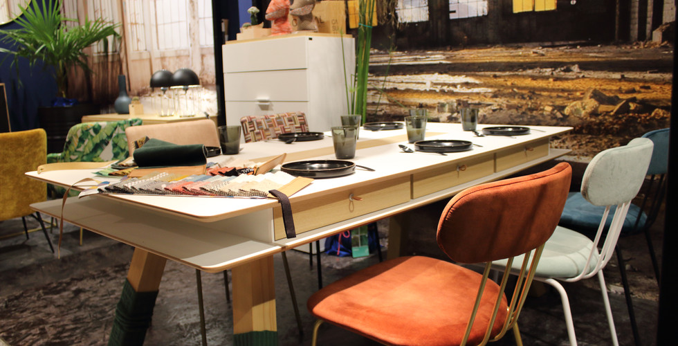 Mobiliario en exposición en la Feria Habitat 2019 de Valencia