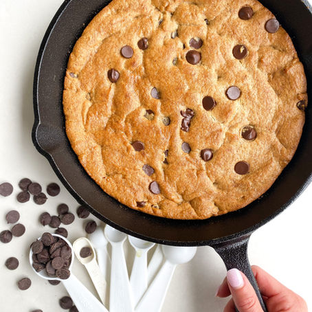 tahini + peanut butter cookie skillet
