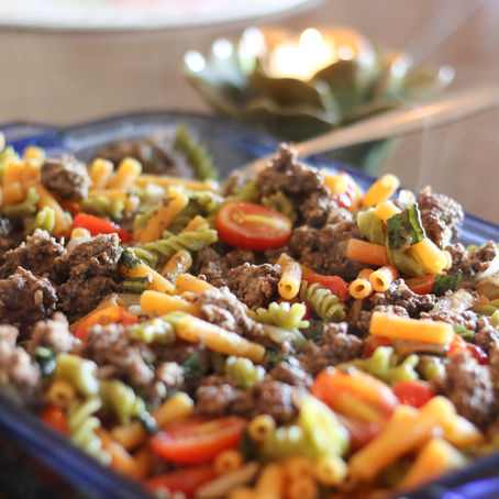 grass-fed beef & tomato pasta