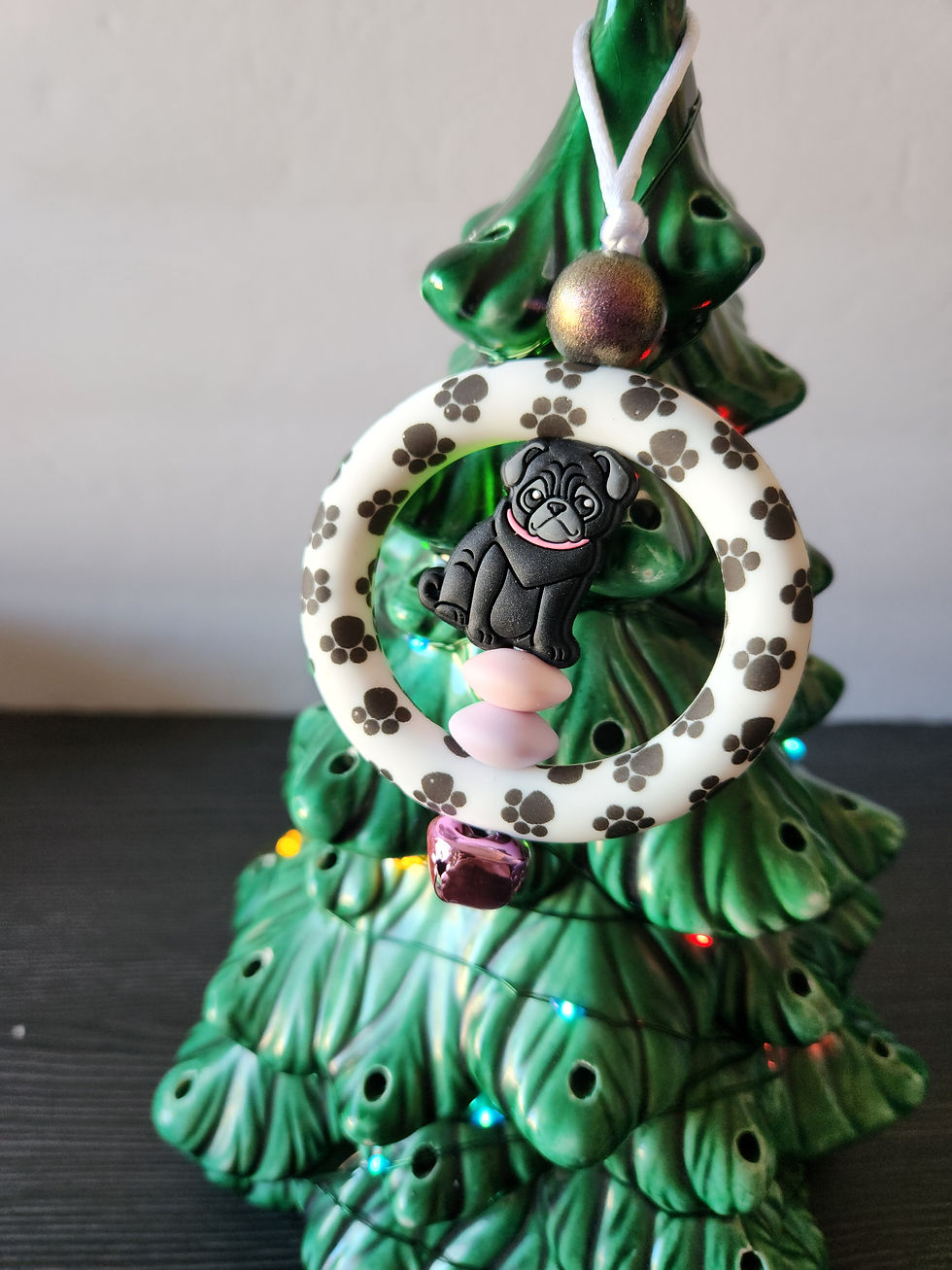 Thumbnail: Paw Print Ring Ornaments