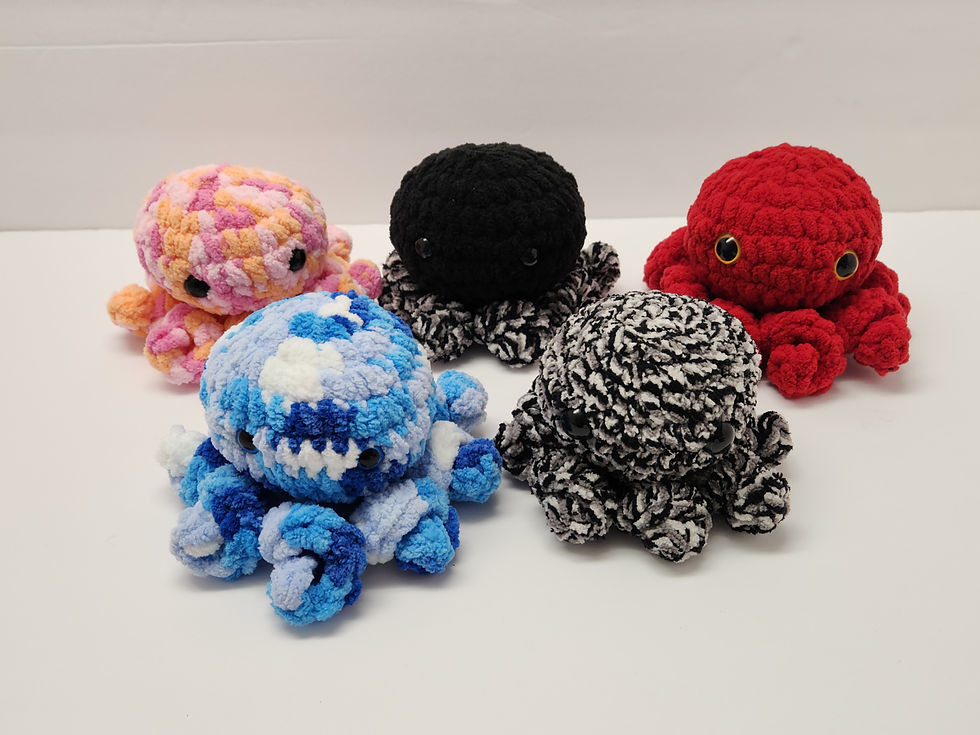crochet amigurumi octopuses