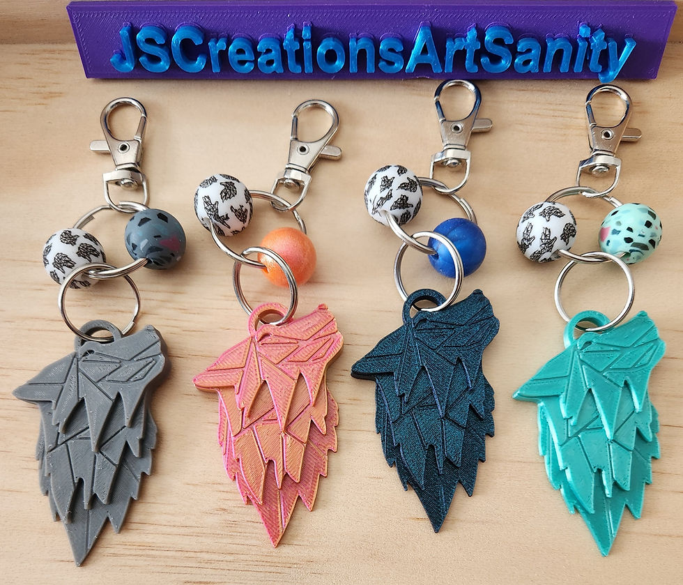 Geometric Wolf Keychains | Bag Charms