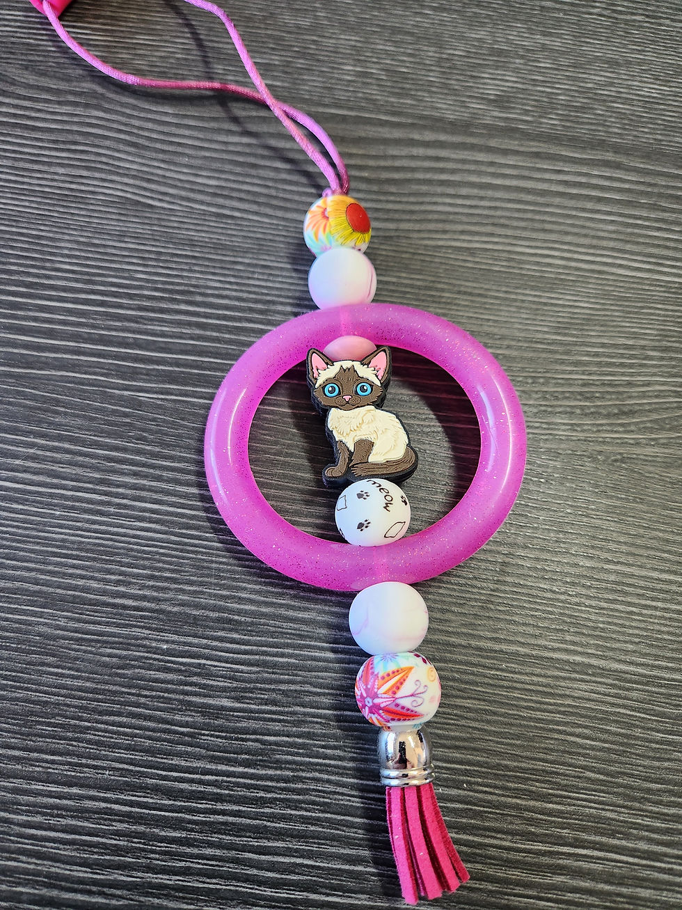 Kitty Beaded Car Charms