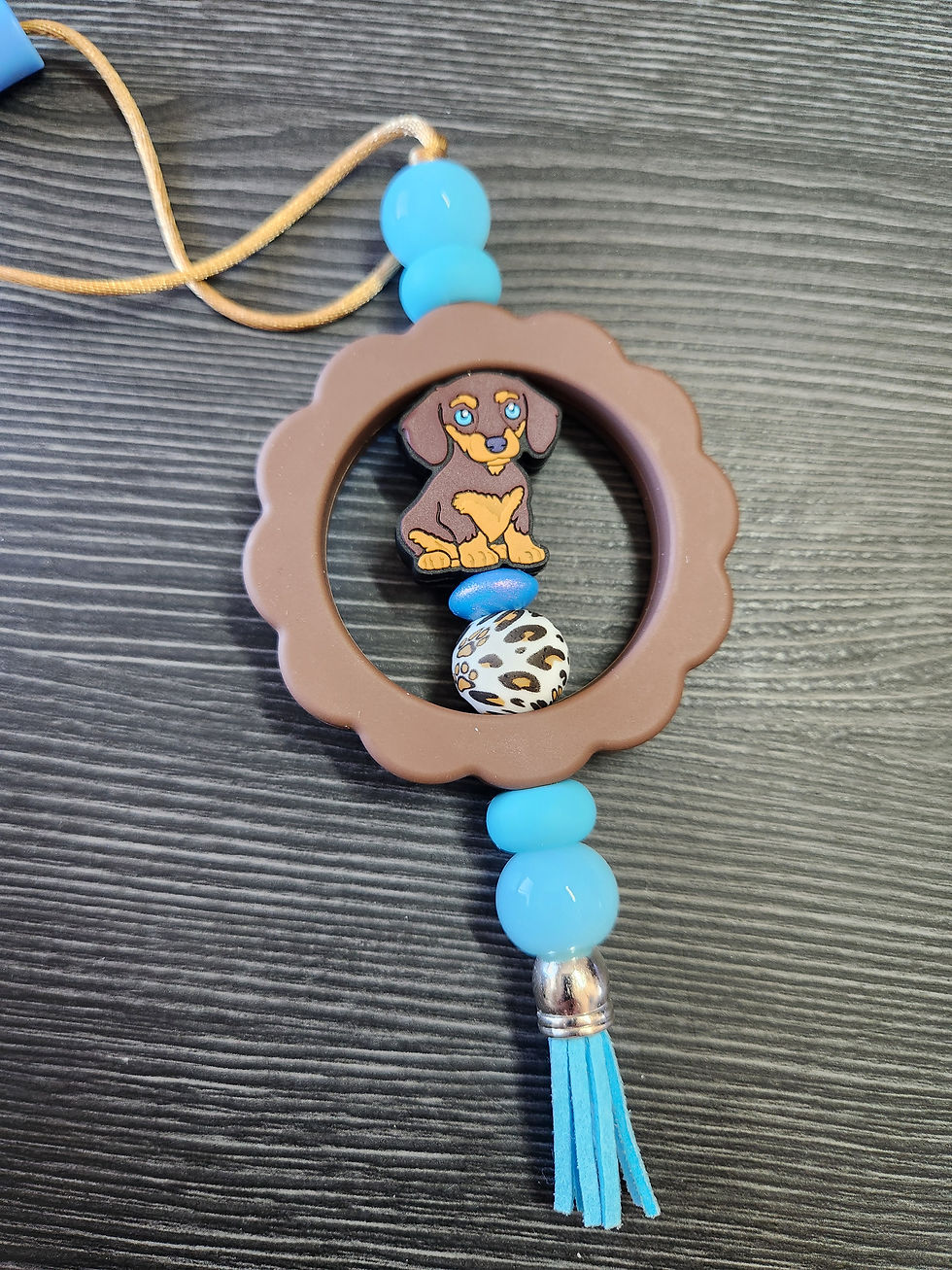 Beaded Puppy Car Charms