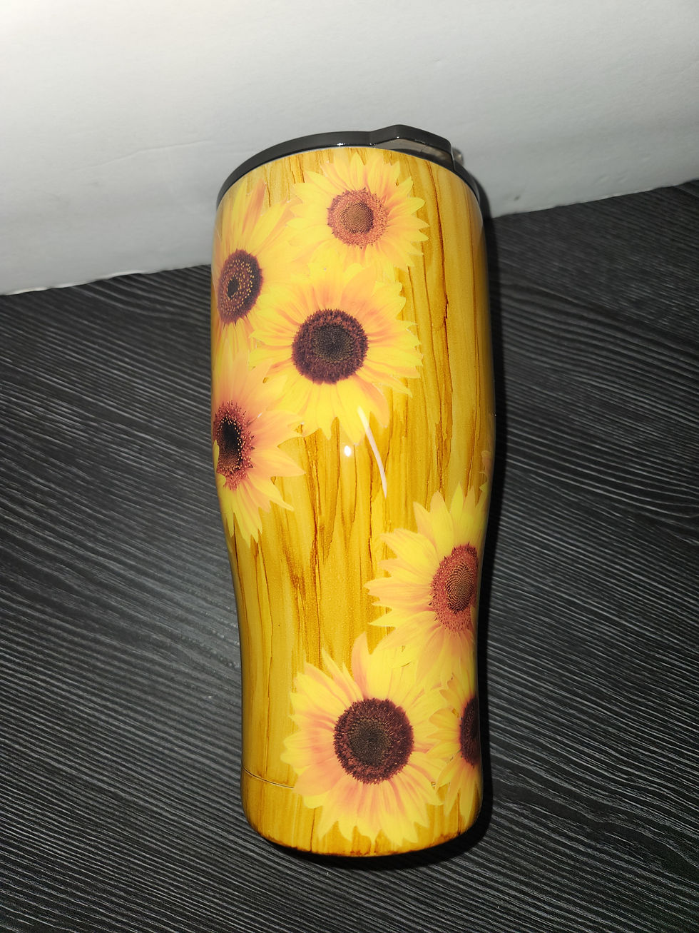 Sunflower Woodgrain Tumbler