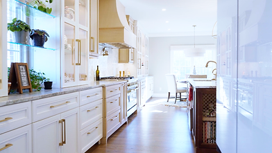Open kitchen with plants in the window