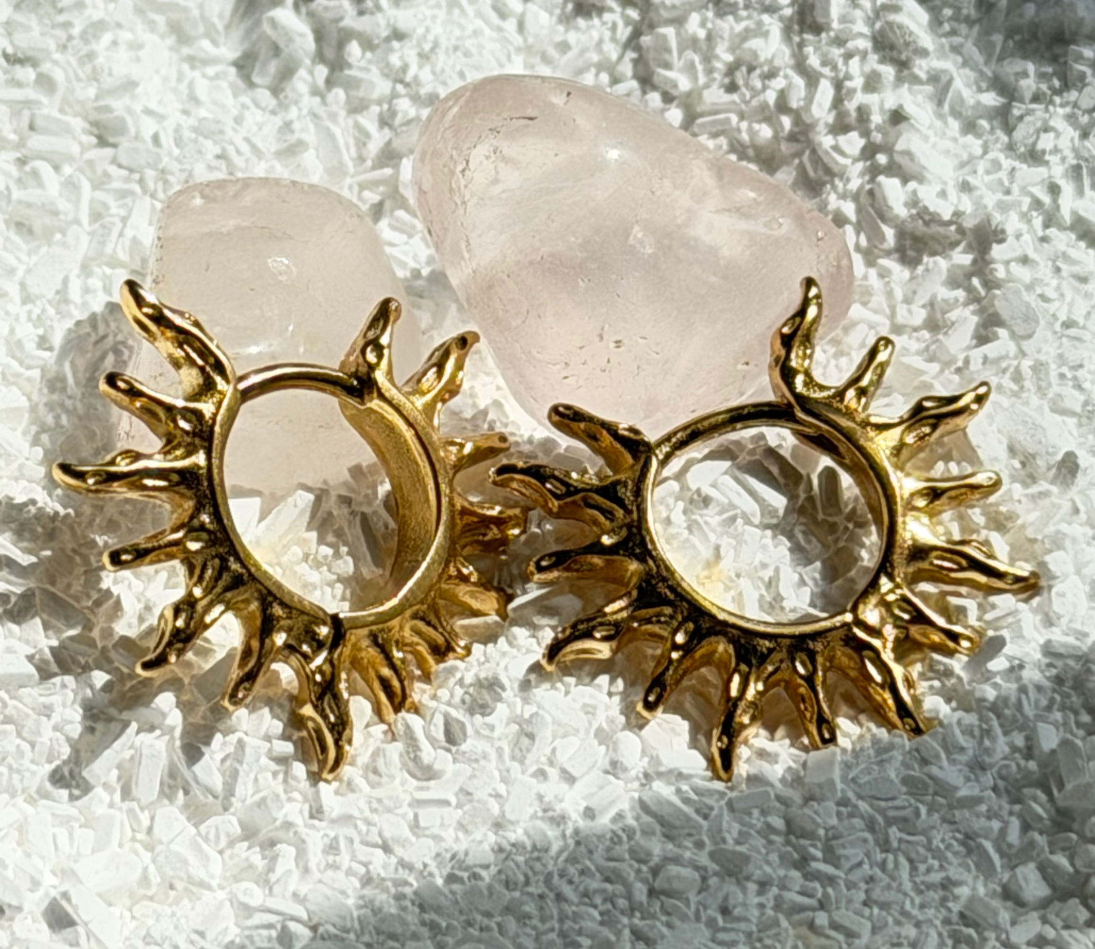 Golden Sunburst Hoops