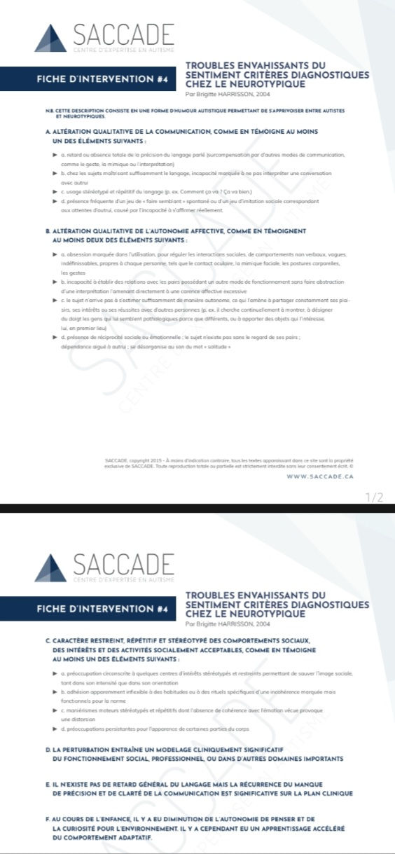Fiche diagnostic du neurotypique!