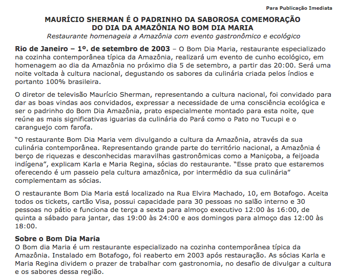 Press Release - Evento VIP