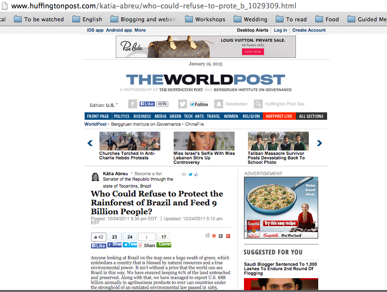 Artigo no Huffington Post, EUA