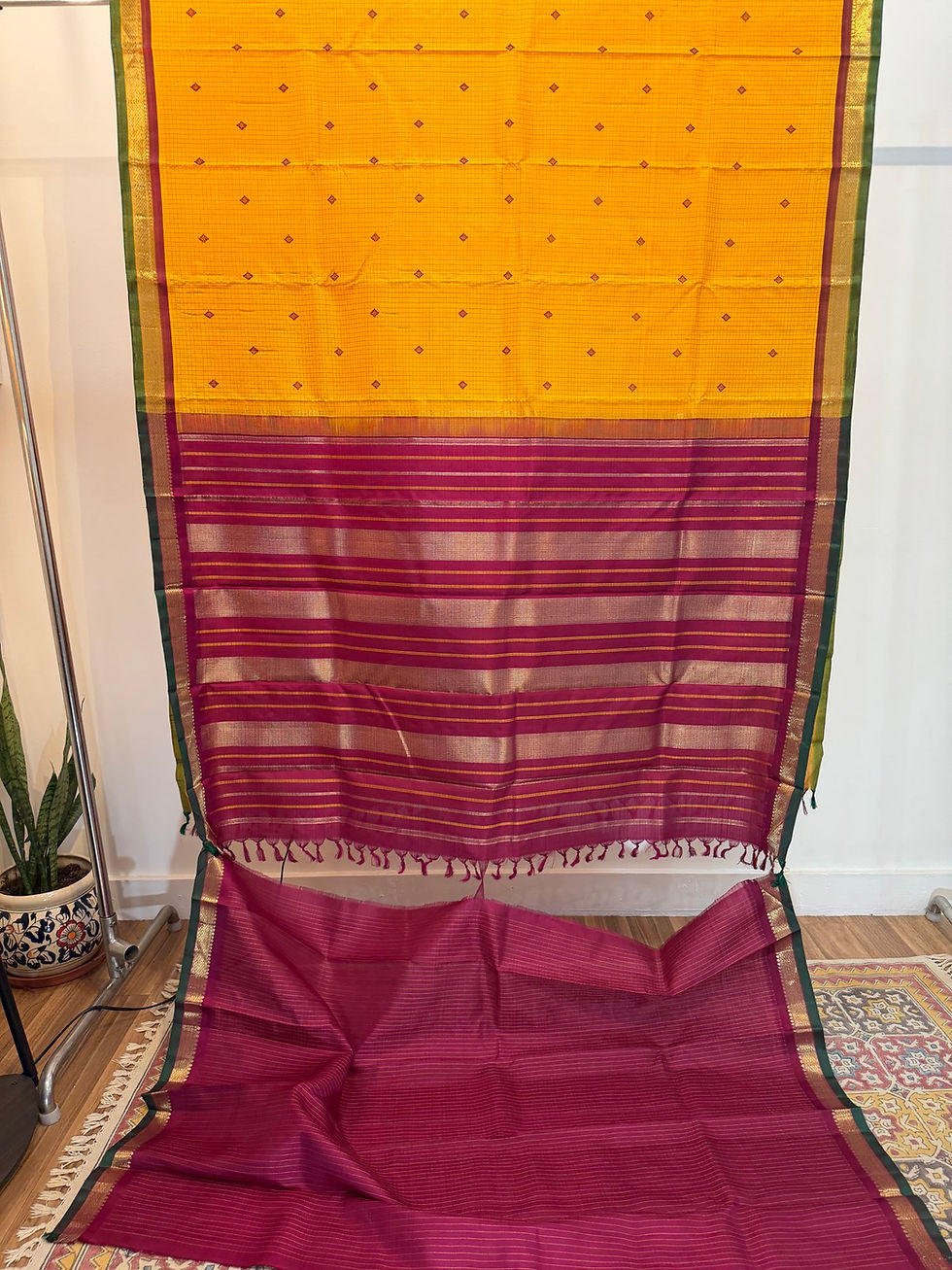Thumbnail: Vintage Design Manjal ( haldi yellow) Kanchivaram handloom pure zari silk saree