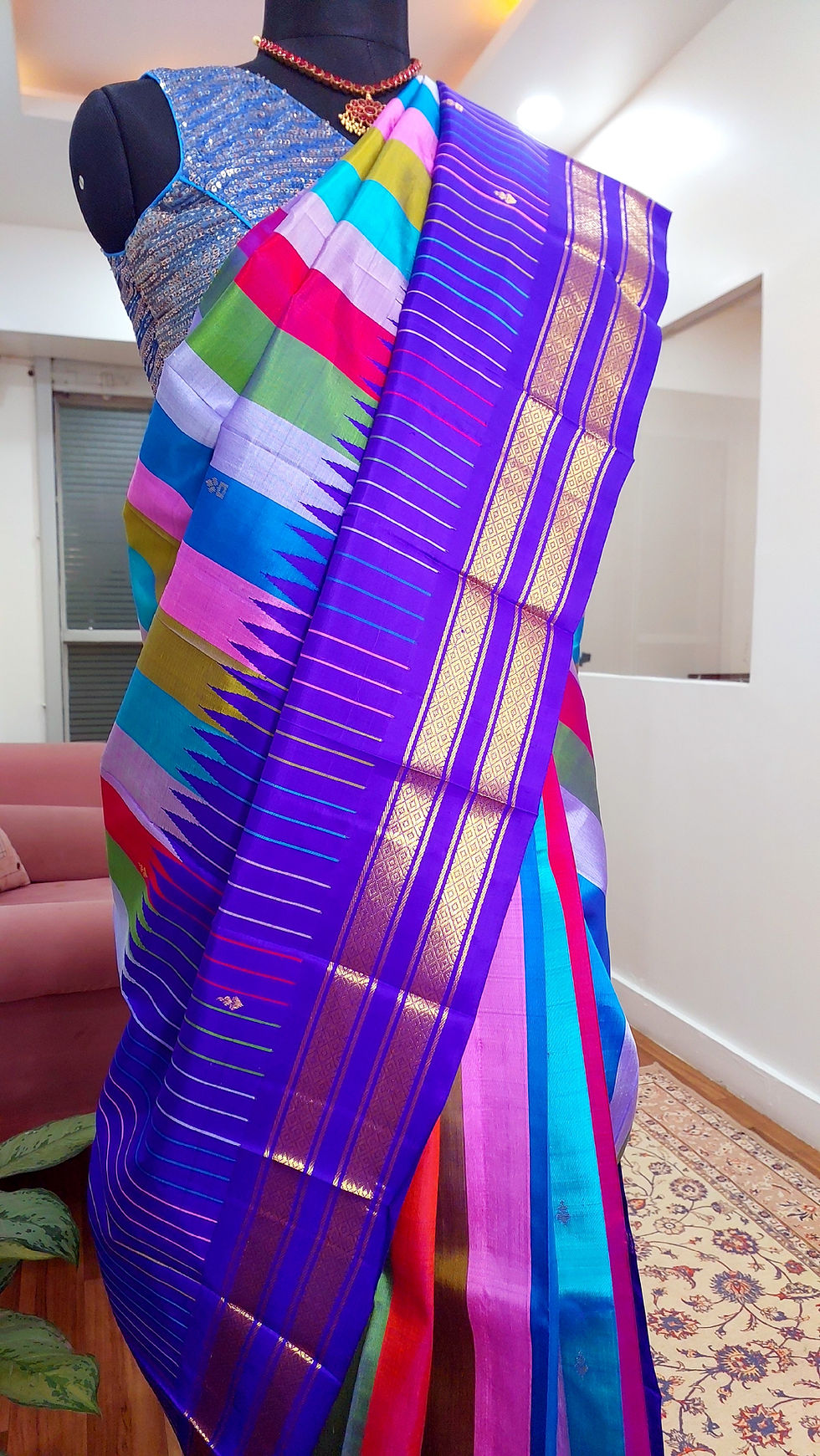 Thumbnail: "8 colors Rainbow Srivalli', Thirubuvanam Handloom pure silk saree