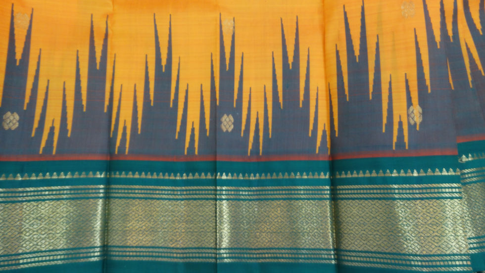 Thumbnail: 'Mango green Srivalli', Thirubuvanam Handloom pure silk saree