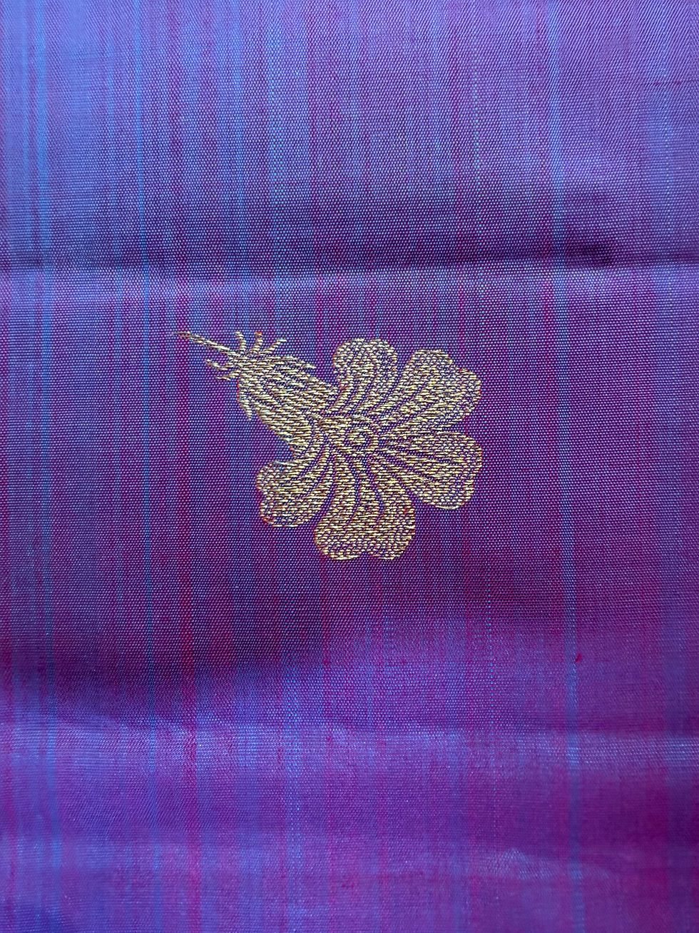 Thumbnail: Orange Blue Half and Half Kanchivaram handloom pure zari silk saree