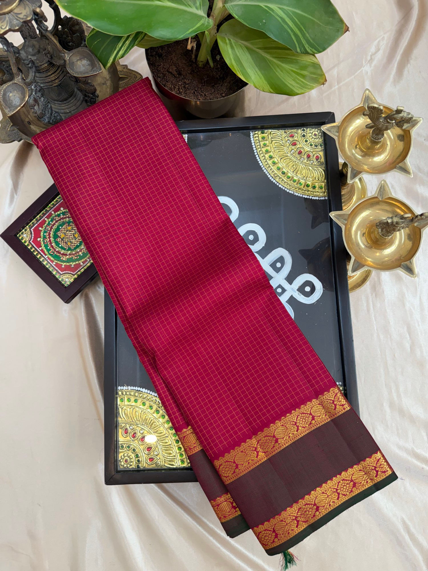 Kalyanam Araku Mathulir kattam Kanjivaram Handloom pure silk saree