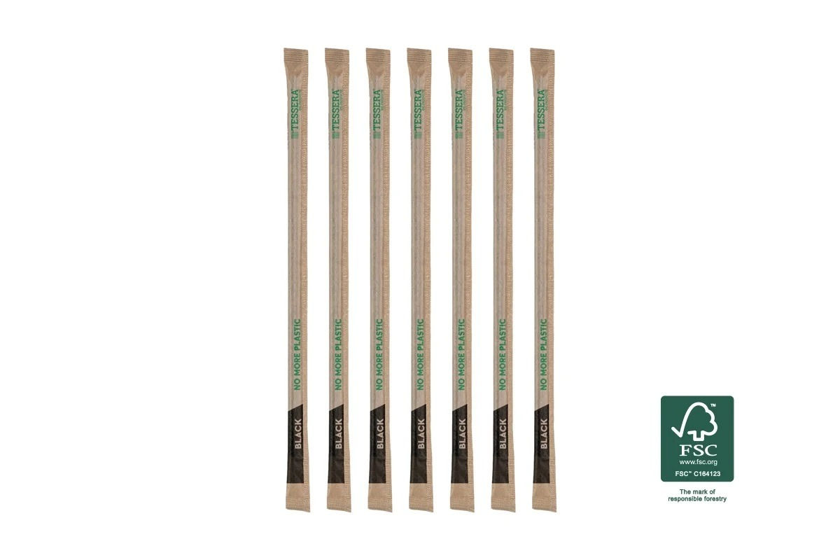 Χάρτινο καλαμάκι μαύρο FREDDO 19CM