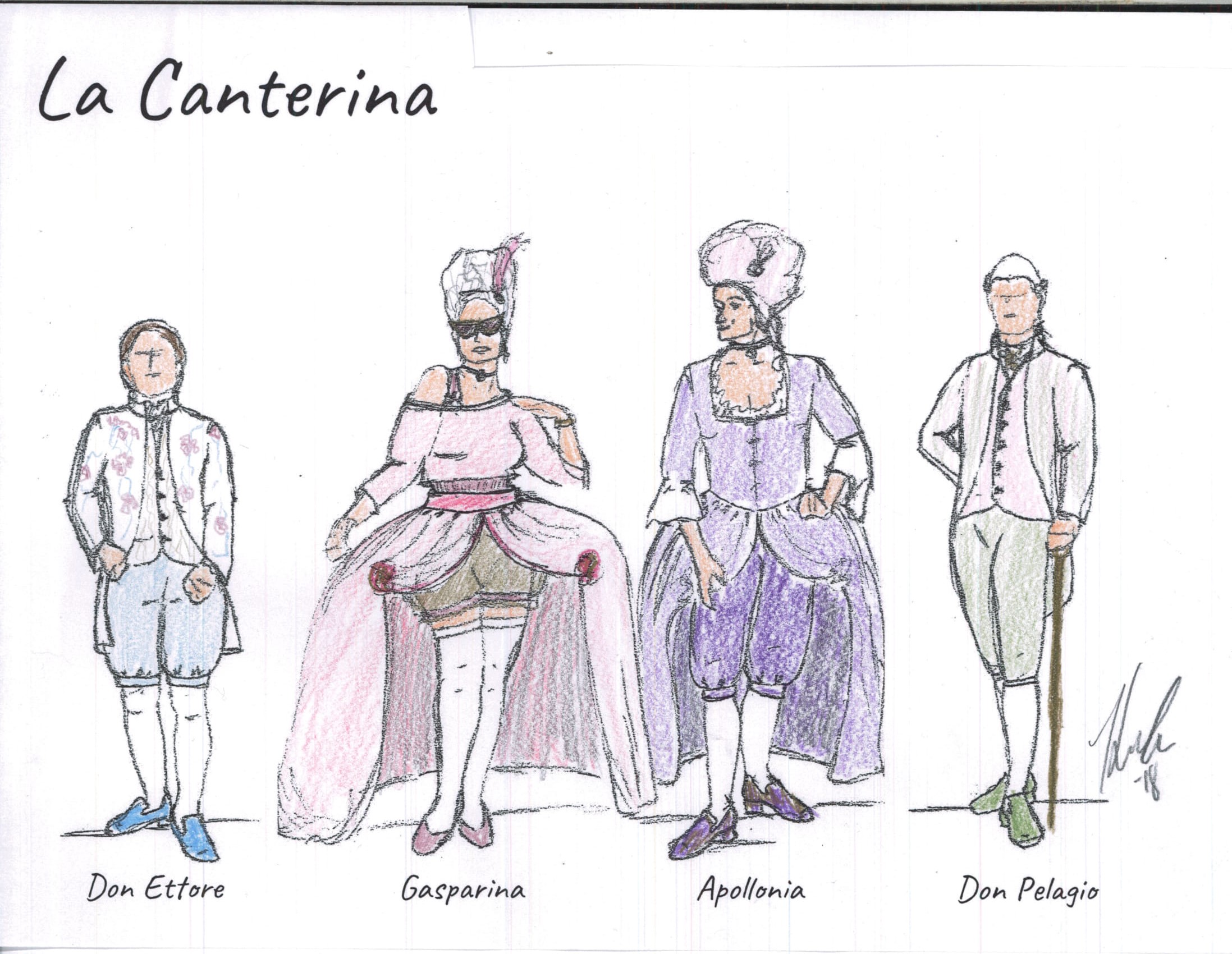 La Canterina Costume Sketch