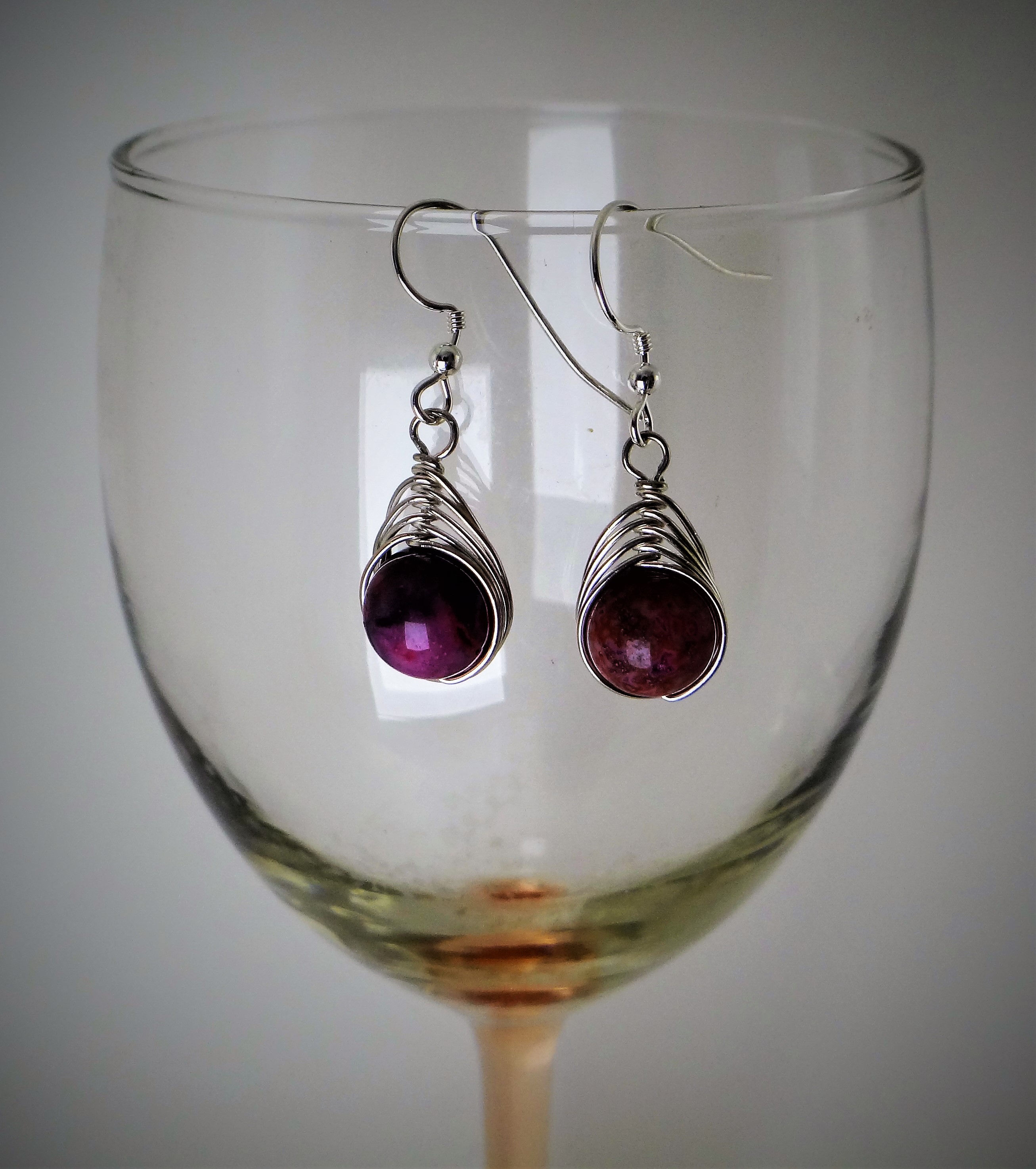 Pink Herringbone Earrings