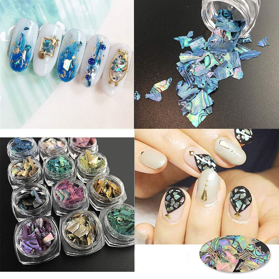 Thumbnail: Shell Abalone Nail Decals Texture Nails Sticker 3D Nail Art (12 pcs)