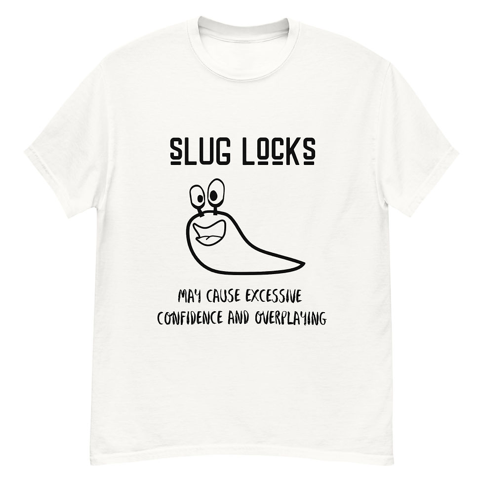 Thumbnail: "May Cause Excessive Confidence and Overplaying" black logo T-Shirt