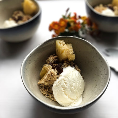 PINEAPPLE CRUMBLE LACED IN COCONUT CREAM!
