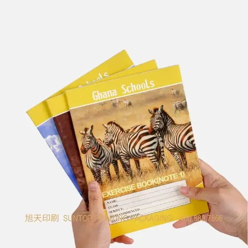 Custom school exercise books printed in China with branded covers