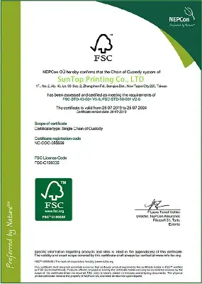 FSC® certified sustainable printing using responsibly sourced paper