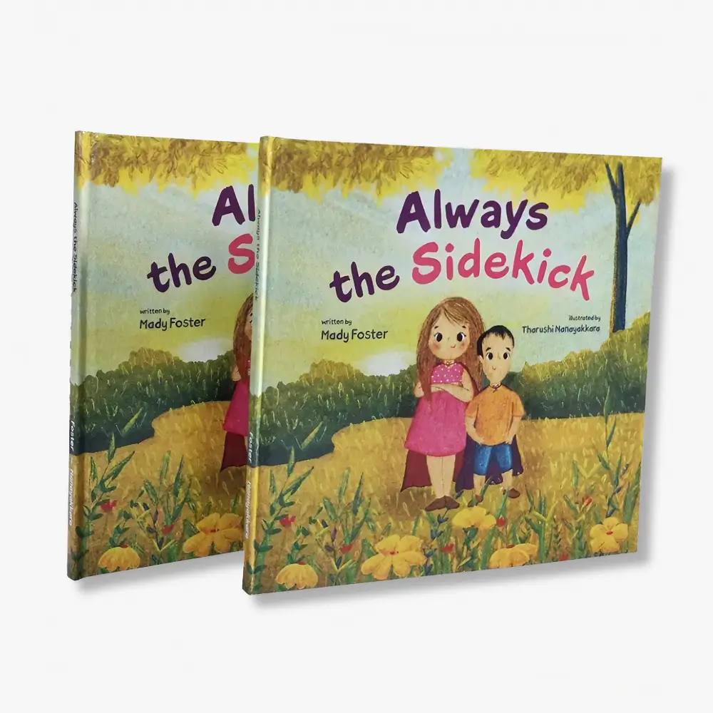 Board book page showing a scored hinge and laminated illustrated surface