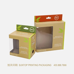 Primary view of custom window packaging boxes with clear PET window