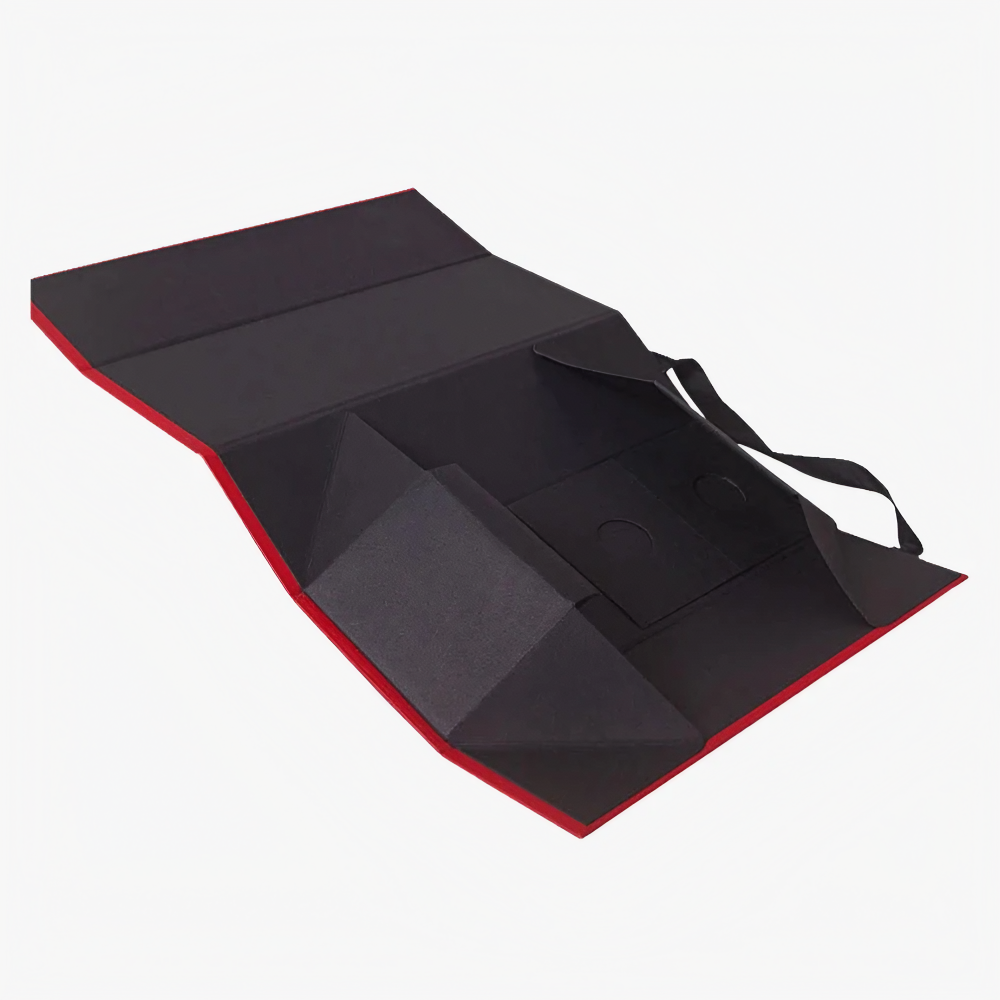 Foldable magnetic gift box for cost-efficient shipping — collapsible rigid box structure with soft-touch finish.