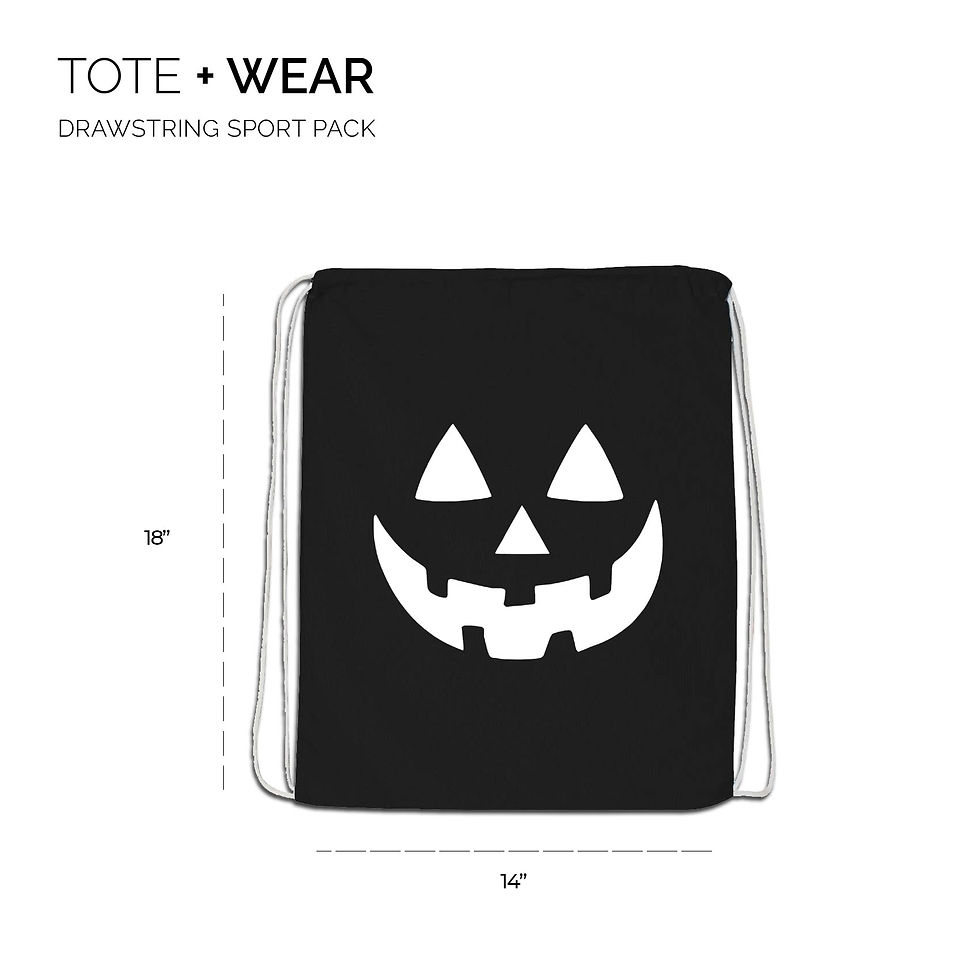 Thumbnail: Pumpkin Jack-o-Lantern Drawstring Sport Pack (Black)