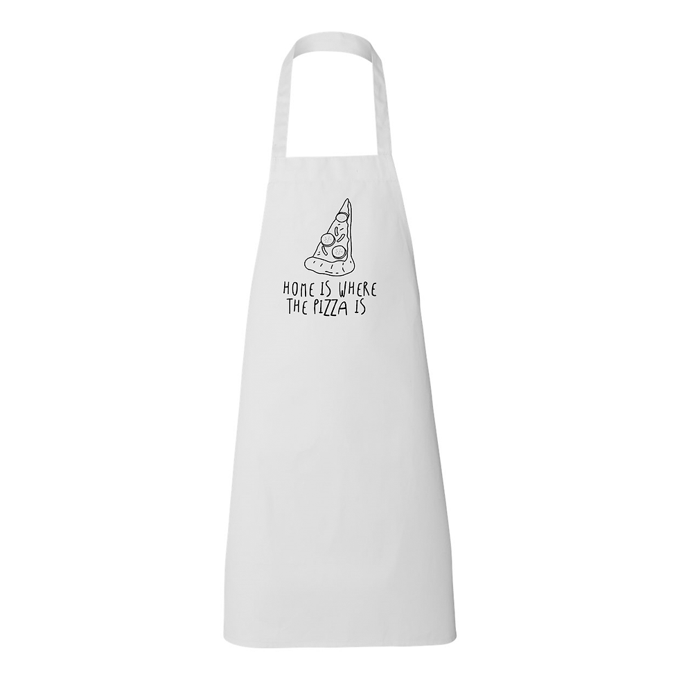 Home Is Where The Pizza Is Full Length Butcher Apron (White)