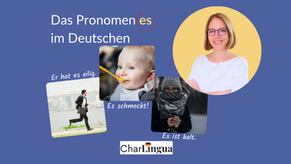 Das Pronomen "es" im Deutschen - Titelbild zu Blogbeitrag und Podcast