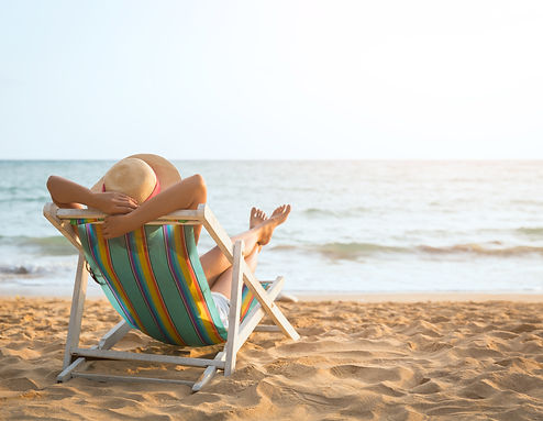 Summer beach vacation concept, Asia woma