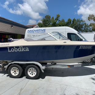 Vinyl Boat Wrap - Regal 176 Bowrider in 3M Gloss Deep Blue Metallic