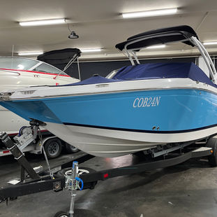 Vinyl Boat Wrap - Cobalt 24SD in 3M Gloss Sky Blue