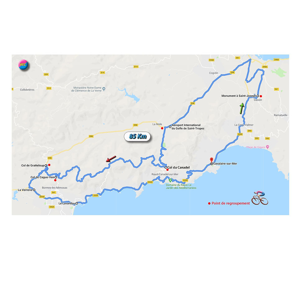 GASSIN - COL DE CANADEL - COL DE GRATTELOUP - LE LAVANDOU