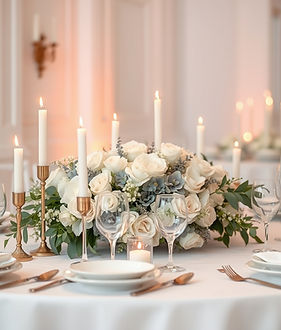 Elegant floral table setting for private celebration