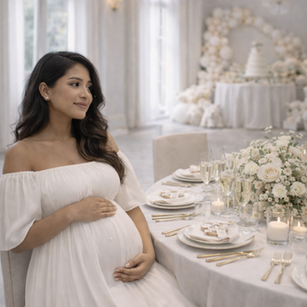 Refined baby shower celebration honoring the mother-to-be.