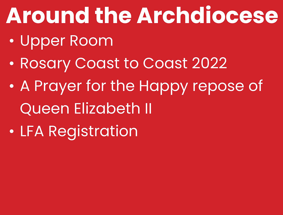 Sept 25th Around the Archdiocese