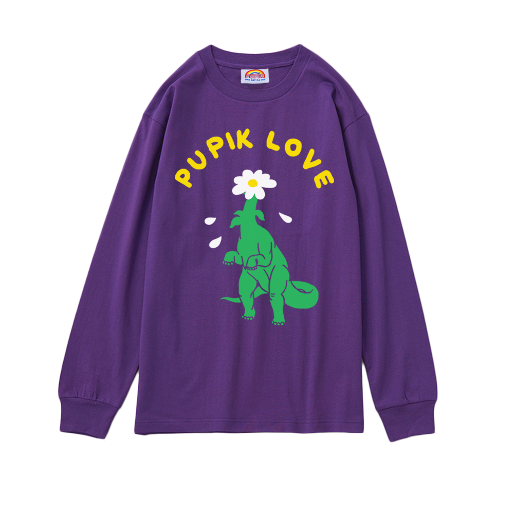 Pupik Love Purple Dino Flower Long Sleeve