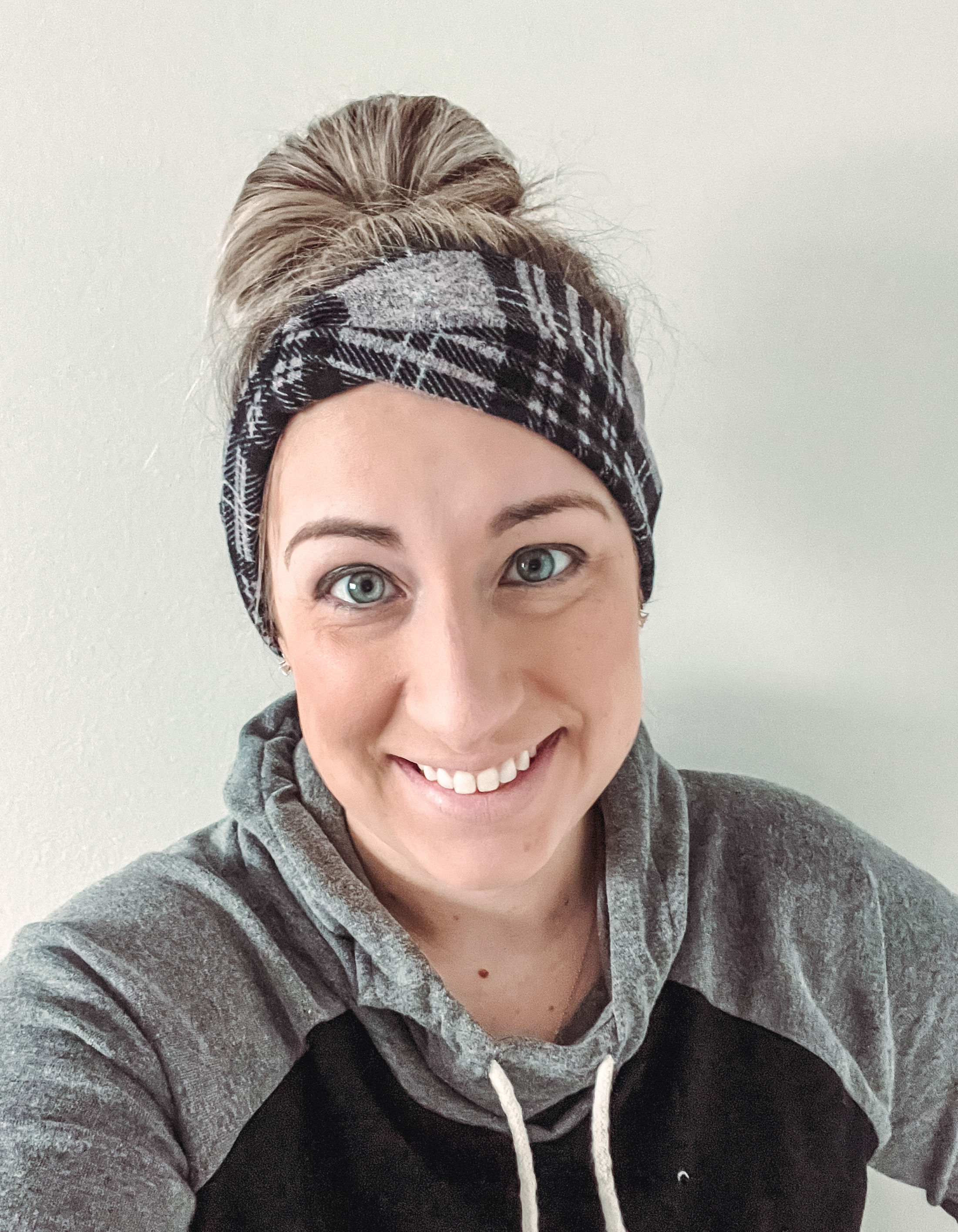 Plaid Sweater Ear Warmer Headband